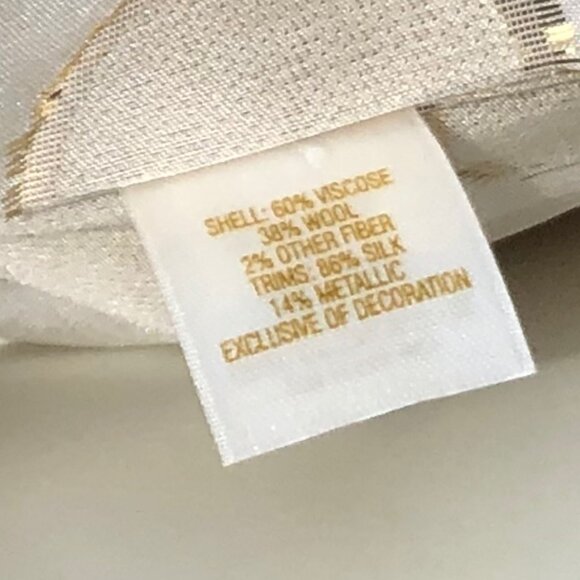 Kate Spade 6 Wool Silk Metallic Blazer Jacket Coat Top Cream White Button Gold - Picture 9 of 9